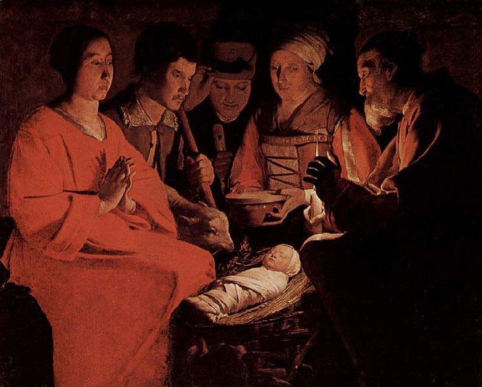 Georges de La Tour Nativity, Louvre Germany oil painting art